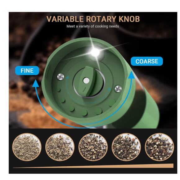 Electric Salt&Pepper Grinder Set Rechargeable LED Adjustable Coarseness, 120ml - Picture 4 of 7